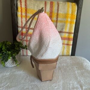 Kate Spade Pink Glitter Ice Cream Cone Purse